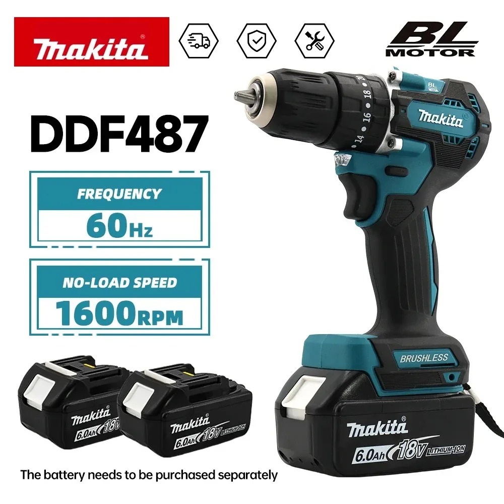 Makita Drill Ddf484 - สว่านไขควงไร้สาย Makita DDF487 18V Brushless ปี