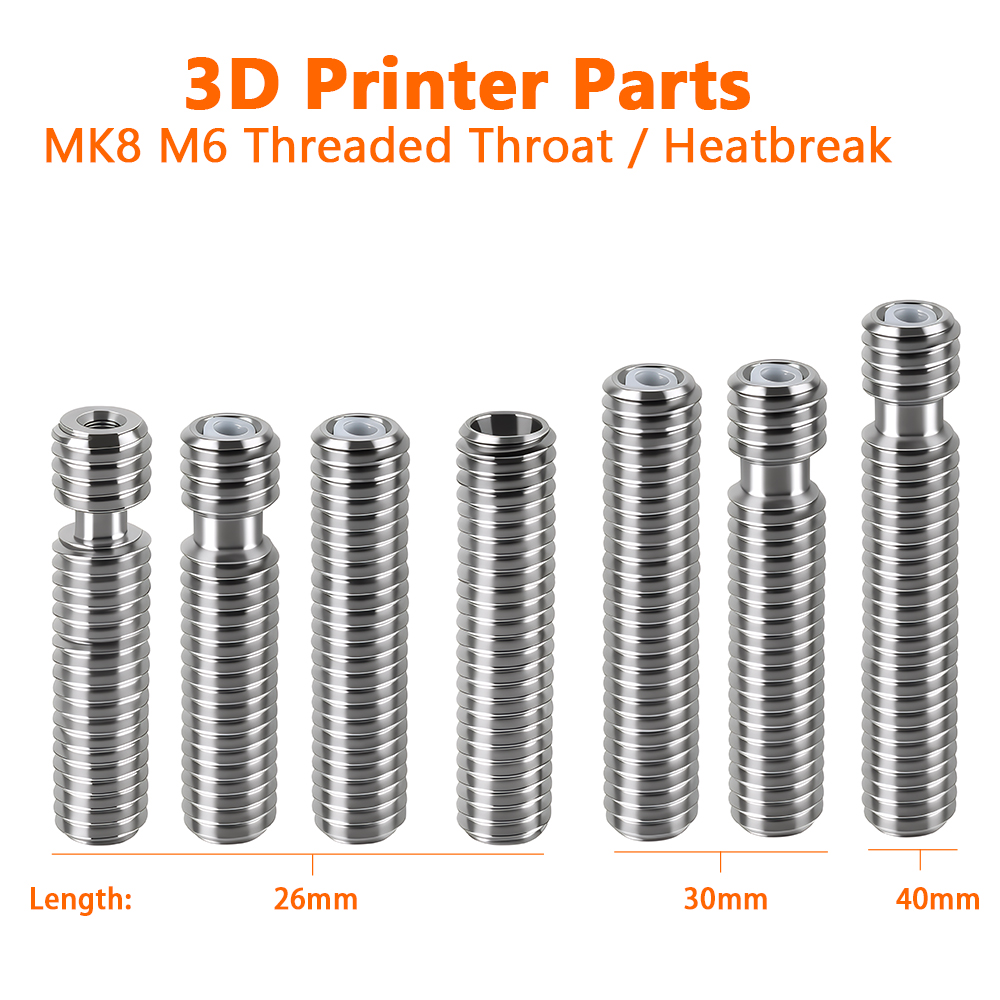 Ptfe Tape Thread - M6คอ26มม.30มม.40มม.ความยาว PTFE หลอดภายในสำหรับ MK8 1.75Mm Filament