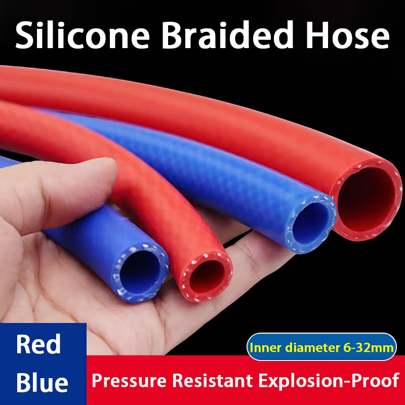 Flexible Hose Braided - ท่อซิลิโคนหนา 1 เมตร ทนแรงดันสูง ทนอุณหภูมิสูง ท่อไอน้ำแบบถักด้วยผ้าฝ้าย