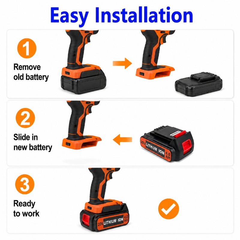 แบตเตอรี่ 20V 6.0Ah สำหรับเครื - Black+Decker Tool Cordless บทวิจารณ์และราคา